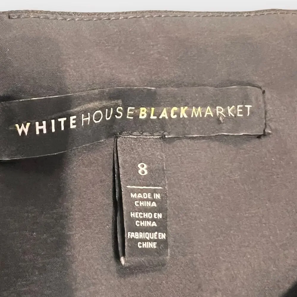 White House Black Market Open Shoulder black Dress Size 8 - Picture 5 of 10